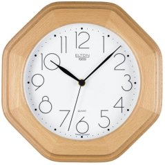 Nástěnné dřevěné hodiny ELTON Puur - světle hnědé - E17.4676.51.004640