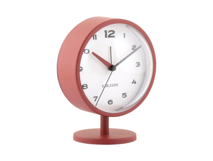 Dizajnové stolné hodiny s budíkom 6027RD Karlsson 14cm