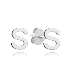 MINET Strieborné náušnice písmeno "S"