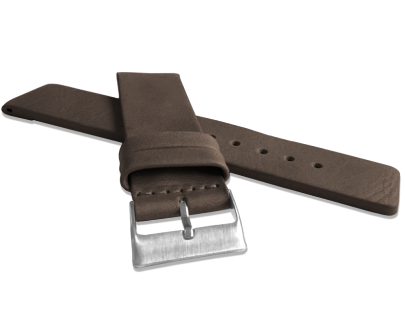 LAVVU Tmavo hnedý hladký remienok PLAIN z luxusnej kože Top Grain - 24