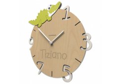 Detské hodiny CalleaDesign krokodíl 36cm (možnosť vlastného mena)