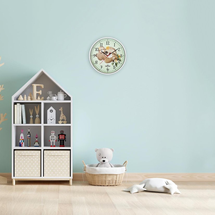 Detské nástenné hodiny s tichým chodom MPM Lenochod - E01M.4267.00
