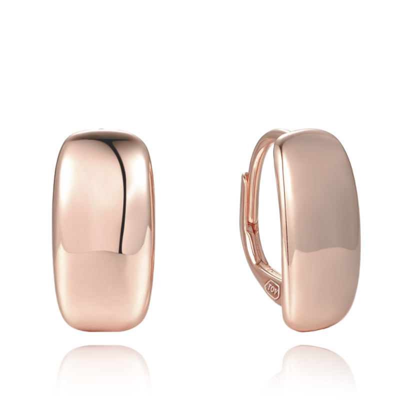 MINET Moderní stříbrné pozlacené rosegold náušnice MINET Moderní stříbrné pozlacené rosegold náušnice