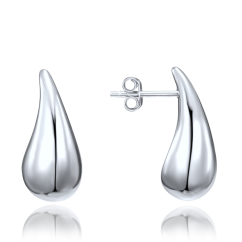 MINET Moderné strieborné náušnice veľké kvapky
