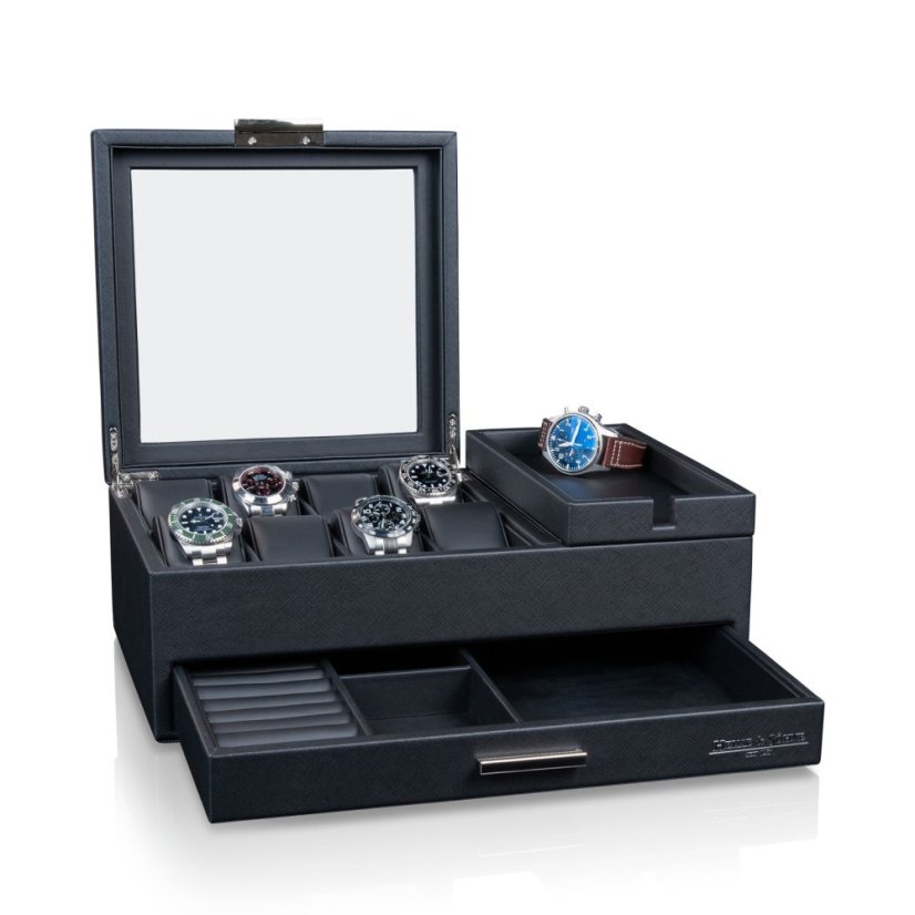 Kazeta na hodinky HEISSE & SÖHNE 70019-189.142 HS Desk Buttler No.1 - Schwarz