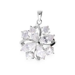 Nerezový prívesok Floral Elegance - strieborné farby - SPD.8260