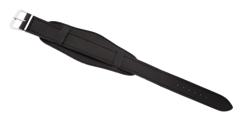 Průvlekový podložkový řemínek na hodinky černý (18 mm)