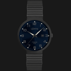Titanové pružné hodinky s vodotěsností 100M LAVVU LUNDEN Blue
