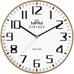 Nástenné hodiny s tichým chodom MPM Vintage II Since 1993 - E01.4201.51