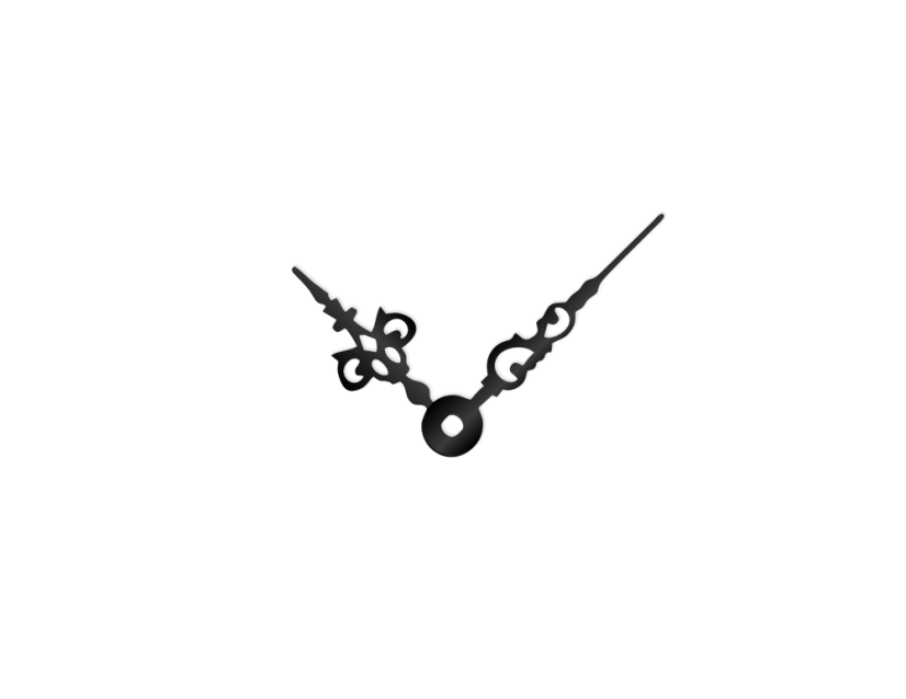 Stredné čierne hliníkové ručičky na hodiny Antik 43 mm | 32 mm