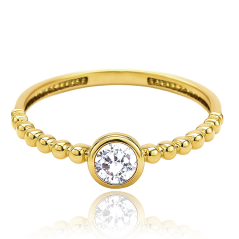 MINET Luxusní zlatý prsten s bílým zirkonem Au 585/1000 vel. 57 - 1,35g