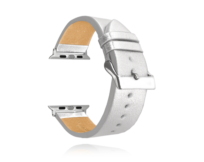 Strieborný kožený remienok MINET Top Grain pre APPLE WATCH 42-44 mm MSXAZS2 AKCIA Strieborný kožený remienok MINET Top Grain pre APPLE WATCH 42-44 mm MSXAZS2 AKCIA