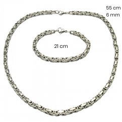 Oceľový náhrdelník + náramok 23904901