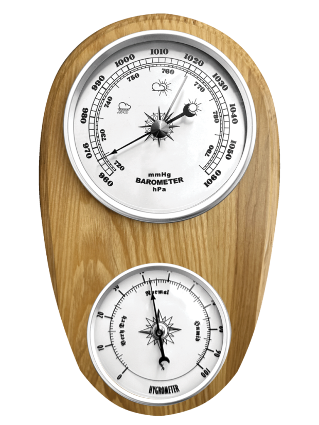 Nástenný drevený barometer s vlhkomerom JVD BA231/68