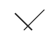 Čierne rovné hliníkové ručičky na hodiny 145 mm | 113 mm