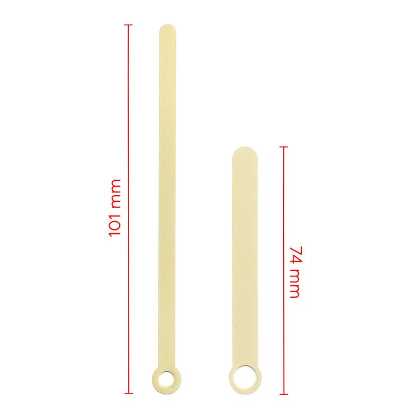 Kovové hodinové ručičky B4 (95 mm, 62 mm) - zlaté - Ručičky hodinové B4 pár