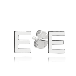MINET Stříbrné náušnice písmeno "E"