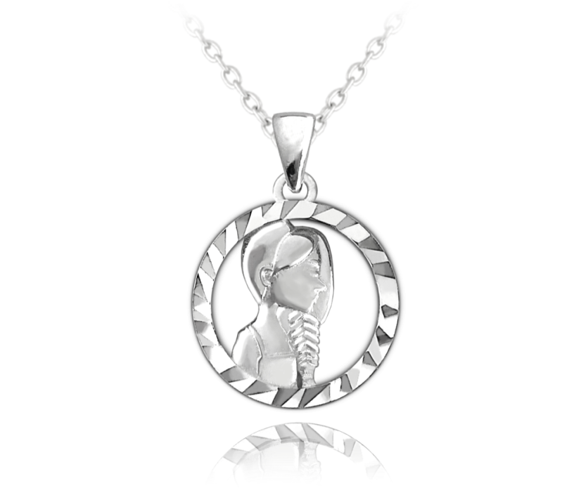Stříbrný náhrdelník MINET Zodiac znamení PANNA JMAS9409SN45