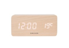 LED budík-hodiny 5933WD Karlsson s nabíjačkou smartfónov 15cm