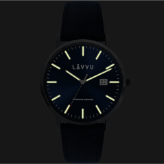LAVVU Modré pánské hodinky se safírovým sklem Copenhagen Titanium Blue