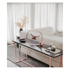 Dizajnové stolné hodiny Endless brushed pink/black 32cm