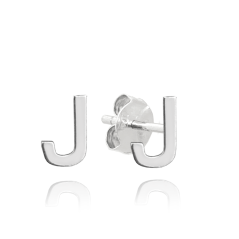 MINET Strieborné náušnice písmeno "J"