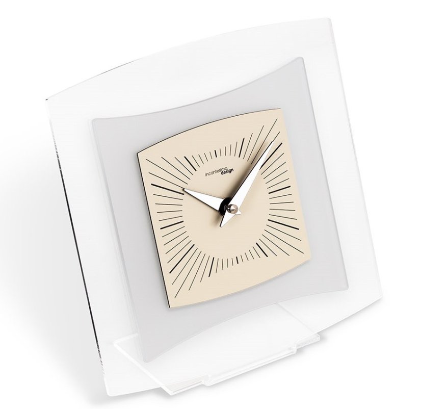 Dizajnové stolné hodiny I805TR caffé latte IncantesimoDesign 20cm