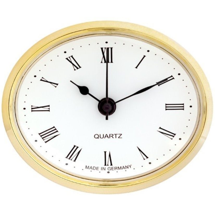 Vestavné hodiny 80x65 mm - zlaté, římské číslice 550/4130-01 - E22.4776.003401 Vestavné hodiny 80x65 mm - zlaté, římské číslice 550/4130-01 - E22.4776.003401
