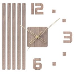 Nástěnné nalepovací hodiny PRIM Completely Silent - tmavě hnědé - supertiché - E07P.4521.54