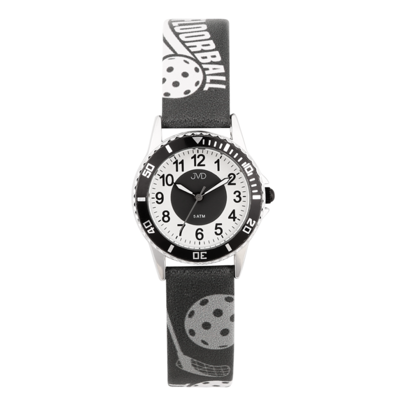 Detské náramkové hodinky s motívom florbal JVD J7234.1