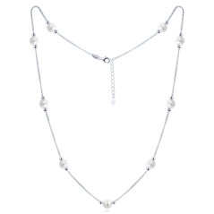 MINET Strieborný náhrdelník s prírodnými perlami