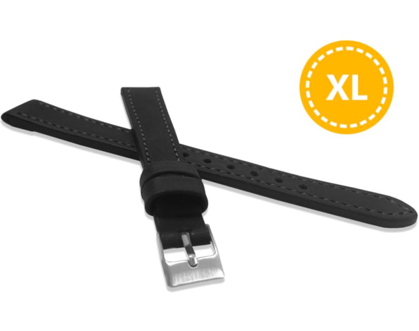 LAVVU XXL Prodloužený prošitý černý řemínek SPORT z luxusní kůže Top Grain - 12 XXL LAVVU XXL Prodloužený prošitý černý řemínek SPORT z luxusní kůže Top Grain - 12 XXL