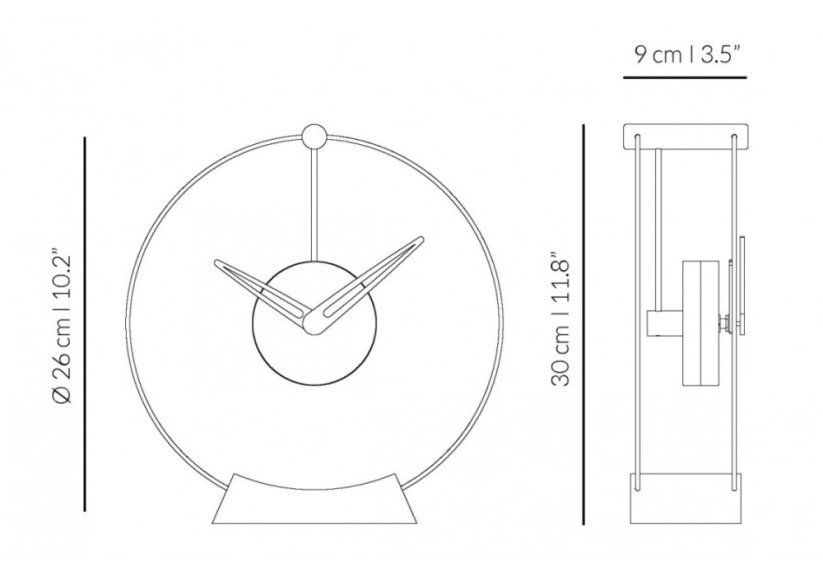 Dizajnové stolné hodiny Nomon Aire G small 30cm