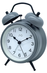 Ručičkový kovový budík s tichým chodem a mechanickým zvoněním JVD SRP2219.3