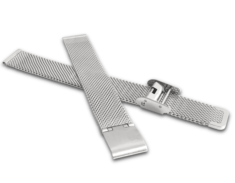 MINET Strieborný kovový ťah MESH Band Silver - 16