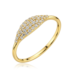 MINET Elegantný zlatý prsteň so zirkónom Au 585/1000 veľ. 55 - 1,65g