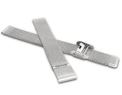MINET Stříbrný ocelový řemínek MESH Band Silver - 18