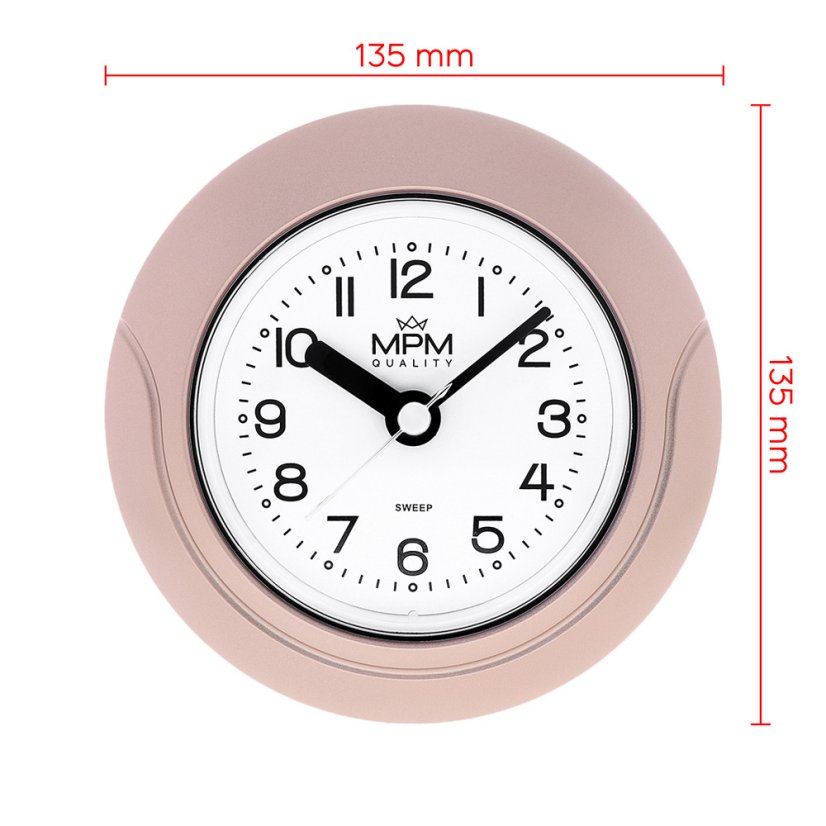 Kúpeľňové hodiny MPM Bathroom clock - ružové zlatenie - E01.2526.23