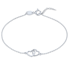 MINET Zlatý náramok z bieleho zlata so srdiečkami Au 585/1000 0,95g