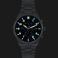 LAVVU Pánské titanové hodinky PILOT Chronograph Deep Blue 100M Sapphire