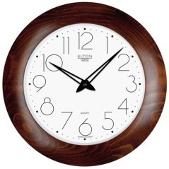 Nástěnné dřevěné hodiny ELTON Aldan - tmavě hnědý - E17.4680.52.004662