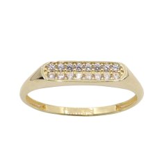 Zlatý prsteň so zirkónmi Y634, veľ. 60, 1.45 g (585/1000)