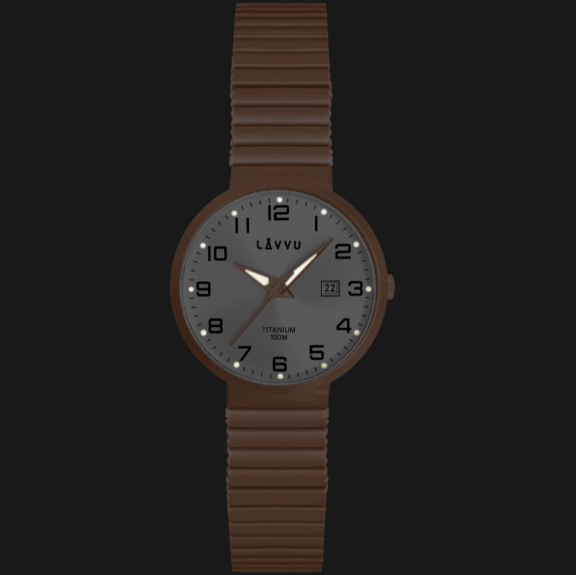 Titanové pružné hodinky s vodotěsností 100M LAVVU LUNDEN Small Rose Gold