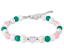 MINET Strieborný náramok s prírodnými perlami a farebnými guličkami