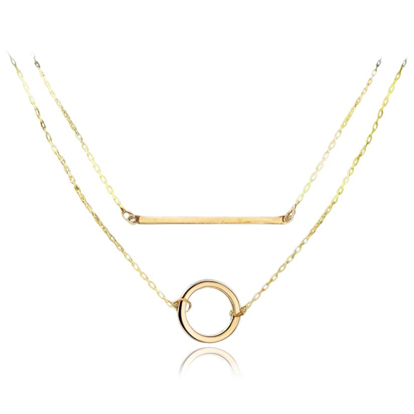 MINET Dvojitý zlatý náhrdelník Au 585/1000 3,15 g