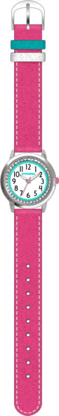Ružové trblietavé dievčenské detské hodinky so kamienkami CLOCKODILE SPARKLE
