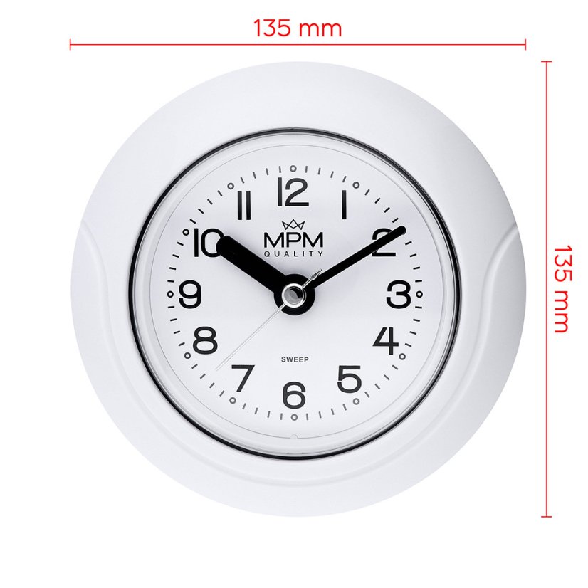 Kúpeľňové hodiny s tichým chodom MPM E01.2526.00
