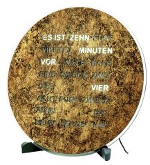 Stolové hodiny so slovným ukazovateľom času AMS 1293