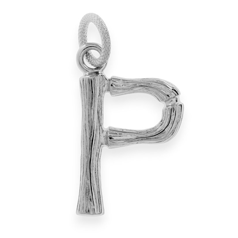 Oceľový prívesok písmeno "P" 70213 - strieborné farby - SPD.70213.P