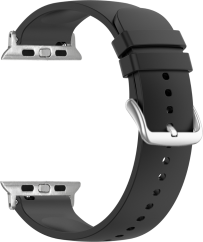 LAVVU Čierny silikónový remienok na hodinky pre APPLE WATCH 42-44 mm